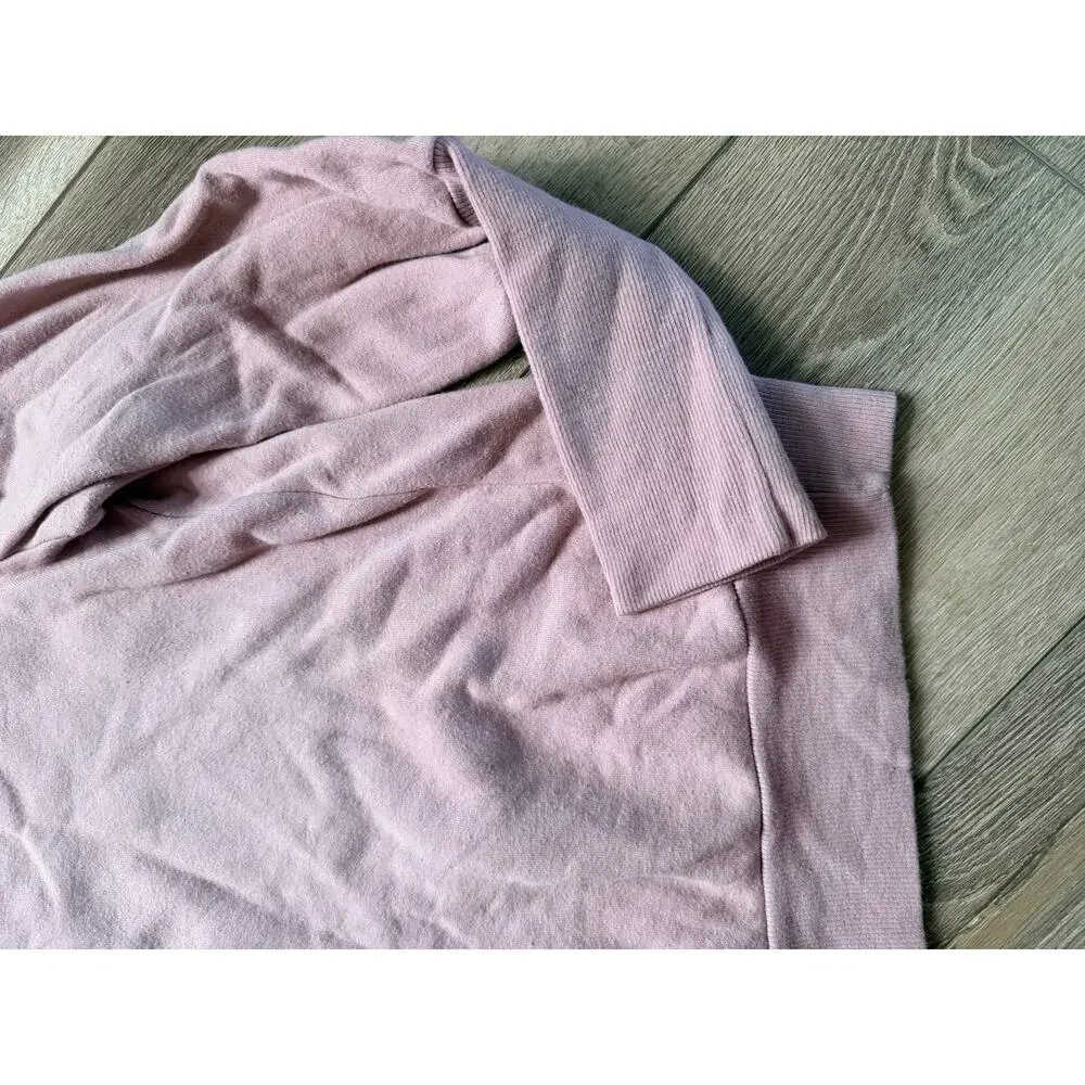 Republic Pink Puff Sleeve Crewneck Pullover Sweatshirt